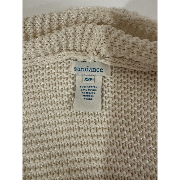 Sundance Ingrid Knit Cardigan Cream Sweater Womens XS Classic Open Front Neutral - Picture 10 of 11